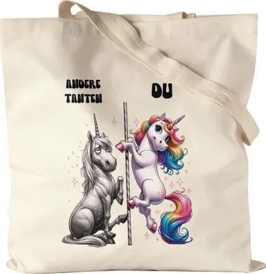 Produktbild von Andere Tanten Du Einhorn Jutebeutel Tante Besonders Geschenk Familie