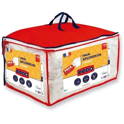 Image de Ensemble couette 140 x 200 cm + 1 oreiller 60 x 60 cm - Splendor - Garnissage 100 % polyester Volupt'air 300 g/m² - DODO