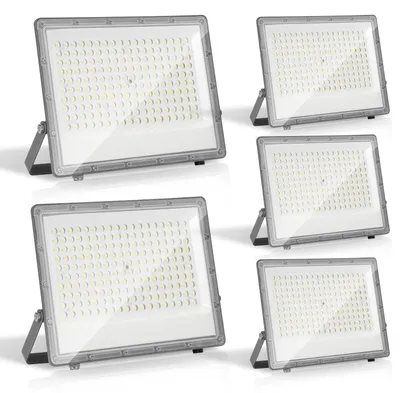 Image de Projecteurs LED Vigevee, 150W, IP65, en aluminium, pour l'extérieur et l'industrie, lumière blanche froide 6000K, lot de 5