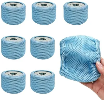 Produktbild von PromoHome® 8 Stück Schutznetze für Poolfilter, mit 90 Filterreserven – Zubehör für Spa und Pool