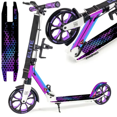 Produktbild von City Scooter, Tretroller Bervee ELITE – klappbar, Aluminium, 200 mm Räder, Stoßdämpfer, Doppelbremse, höhenverstellbar