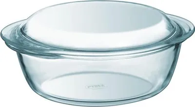 Image de Cocottes PYREX Lot de 2, Verre Rond, 2,3 L, Résistant aux températures extrêmes, Résistant aux chocs thermiques