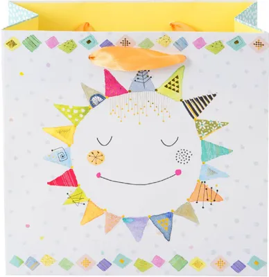 Produktbild von Goldbuch Happy Sun, Geschenkverpackungstasche, Mehrfarbig, Muster, Geburtstag, 270 mm, 130 mm