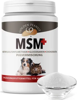 Produktbild von GOLDEN PEANUT MSM+Glucosamin+Chondroitin Pulvermischung 200 g für Hunde und Katzen, Ergänzungsfuttermittel mit hoher Bioverfügbarkeit