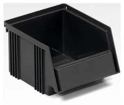 Produktbild von Stapelkisten für Sichtlagerung in der Industrie, schwarz 149 x 192 x 105 mm