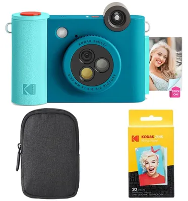 Produktbild von Kodak Smile+ 2-in-1 Digitale Sofortbildkamera & Bluetooth Fotodrucker Starterpak