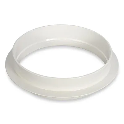 A white plastic ring-shaped product is shown against a white background.