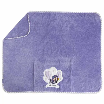 Produktbild von Milk&Moo Little Mermaid Babydecke, Baby Kuscheldecke für Stubenwagen, Tagesdecke, Kleinkind Decke, Atmungsaktiv, Weich, Multifunktional, Lila, 84 x 100 cm, ab 0 Monate