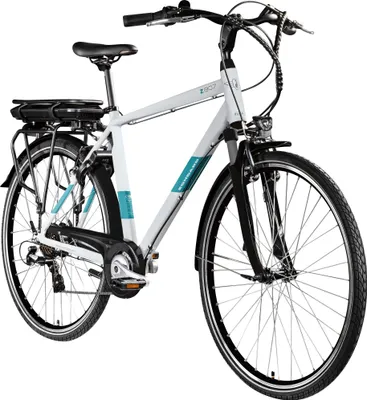 Produktbild von Zündapp Z807 E Bike 28 Zoll Trekkingrad Herren 155 - 185 cm Elektrofahrrad mit 7 Gang telegrau/türkis