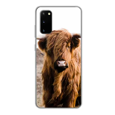 Produktbild von MuchoWow® Handyhülle Schutzhülle Hülle für Samsung Galaxy S20 Schottische Highlander - Landschaft - Kuh - Braun - Tiere - Natur Silikon Softcase Handy Hülle - Bild