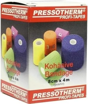 Produktbild von PRESSOTHERM Kohäsive Bandage 8 cmx4 m weiß