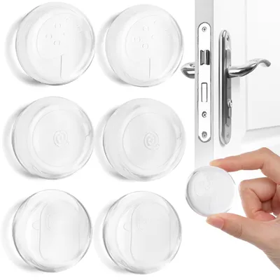 Image de Butées de porte transparentes, lot de 8 butées de porte transparentes en caoutchouc, butées en caoutchouc transparentes, butées de protection, butées d'arrêt, amortisseurs pour poignées de porte, butées de porte protectrices/amortisseurs muraux.