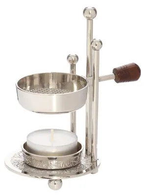 Räucherstäbchenhalter vernickeltes Messing 11 cm silber