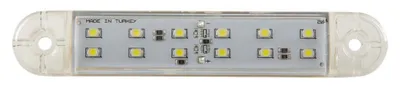 Produktbild von LED Seitenmarkierungsleuchte 12 LED 12-24V 130mm, weiß.
