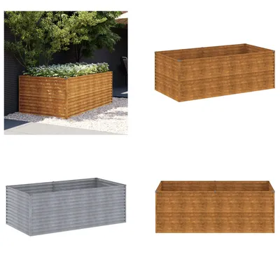 Zdjęcie produktu dla vidaXL Podwyższona grządka 196x100x69 cm stal corten - Podwyższona grządka - Podwyższona grządka - Sadzarka - Doniczka
