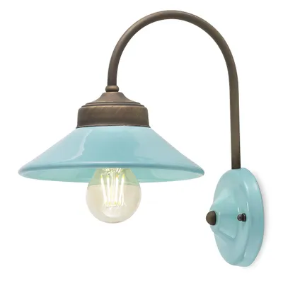 Image de Applique Vintage Colors en fer et céramique bleu clair, 1 lampe, culot E27