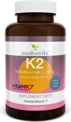 Produktbild von Medverita Vitamin K2 MK-7 100 µg – 120 Kapseln – Natürliche Menachinon-7
