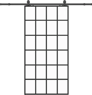 Productafbeelding van Schuifdeur met beslagset 102x205 cm ESG glas zwart