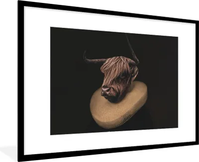Produktbild von MuchoWow® Gerahmtes Poster Alte Meister - Schottische Highlander - Kunst 90x60 cm - Poster mit Schwarzem Bilderrahmen Wandposter Rahmen Foto Bilder - Wanddekoration - Fotos