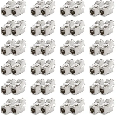 Immagine prodotto di deleyCON Modulo keystone CAT 6a, connettore STP RJ45, 500 MHz, 10 Gbit/s, confezione da 48 pezzi