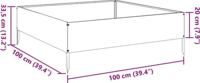 Obrázek produktu pro vidaXL Zvýšené lůžko olivově zelené 100x100x33,5 cm ocelové