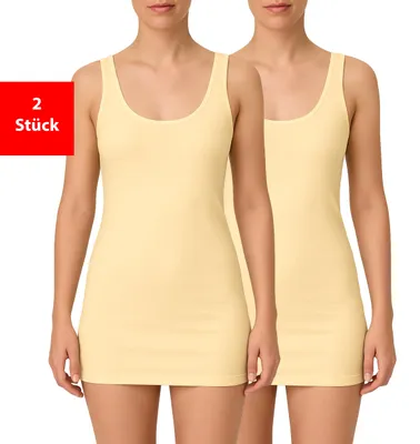 Produktbild von Unterhemd Damen Achseltop aus 100 % Baumwolle im praktischen 2er & 4er Pack - Beige 40/42 2er