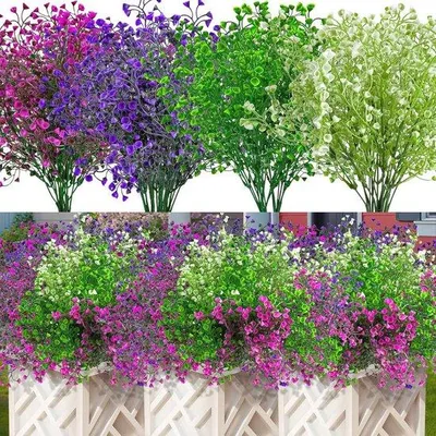 Produktbild von Famanu Kunstblumen Bundles für Außen - Wetterbeständige und UV-beständige Balkonpflanzen in 3 Farben