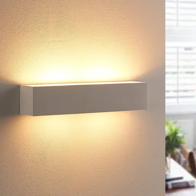 Produktbild von Lindby Modern Moderne längliche Gipswandleuchte inkl. 2-flammig x G9 - Tjada / Innenbeleuchtung / Wohnzimmerlampe / Schlafzimmer / Küche Rechteckig LED geeignet G9 Max. 2 x 3 Watt