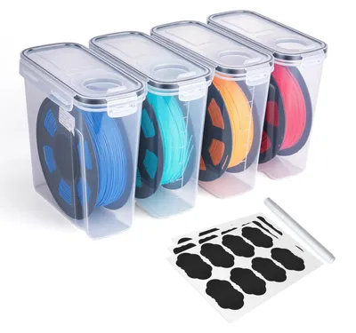 Produktbild von Wasserdichte und staubdichte Aufbewahrungsboxen für 3D-Druckerfilamente, 4 Stück