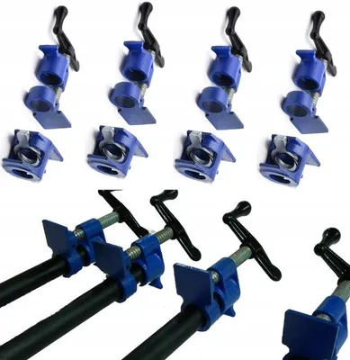 Produktbild von 4er-Set Rohrzwingen 3/4" – Profi-Stahlzwingen für präzise Holz- und Montagearbeiten
