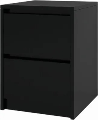 Obrázok produktu pre Nočný stolík Loft 42x52x43cm 2 zásuvky nočný stolík moderný čierny