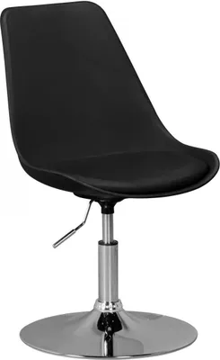 Produktbild von KORSIKA, Drehsessel Esszimmerstuhl Kunstleder-Sitzfläche in Schwarz, Drehstuhl ist höhenverstellbar, Drehhocker mit Rückenlehne , Besucherstuhl mit Schalensitz