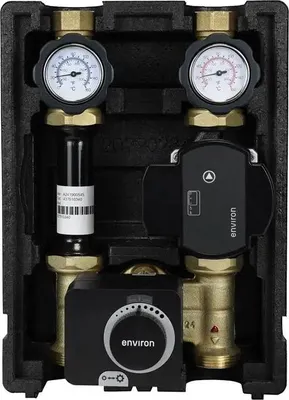 Produktbild von EcoMix ENH001 Heizkreispumpengruppe mit Drei-Wege-Mischer, Environ END05 Stellmotor und Environ EcoStar II 25/6 Hocheffizienzpumpe