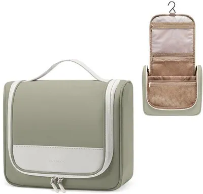 Image de Grande trousse de toilette imperméable pour femme avec crochet, trousse de voyage