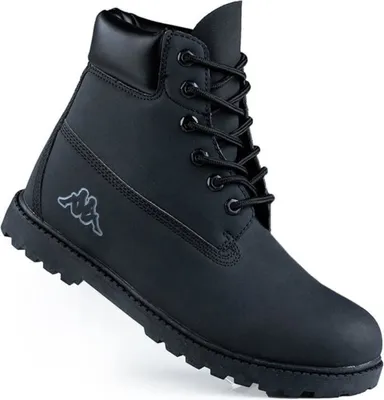 A black Kappa boot on a white background.