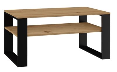 Couchtisch mit Regal LAUREN 2 – Artisan-Eiche / Schwarz