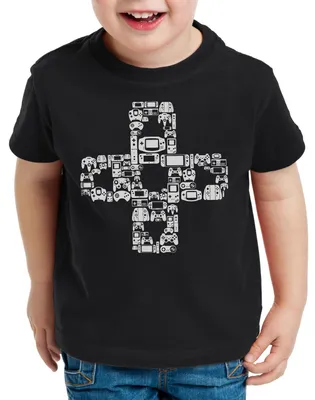 Produktbild von BaumwolleCloud Play Steuerkreuz Gamer Kinder T-Shirt Kontroller