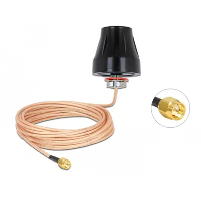 Produktbild von DeLOCK 89899, 2 dBi, 0.694 - 0.96/1.71 - 2.7 GHz, 50 Ohm, Omnidirektionale Antenne, SMA, 2-3