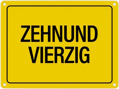 Produktbild von 50. Geburtstag Metallschild mit Spruch: Zehnundvierzig Geschenk fünfzig Runder
