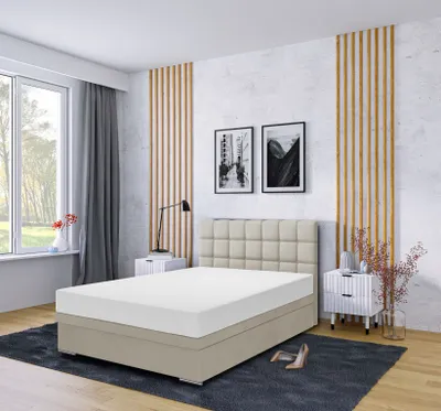 Produktbild von Boxspringbett Venezia mit Bettkasten ohne Matratze Doppelbett 120 cm (Fresh 02 - beige)