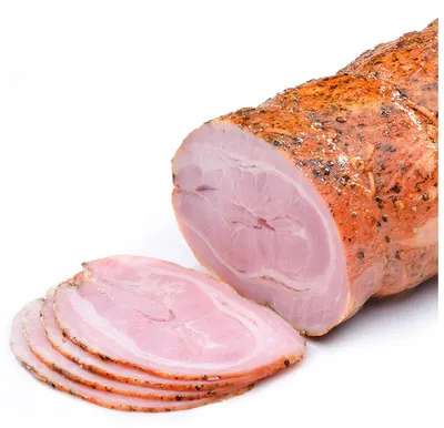 Zdjęcie produktu dla Boczek wędzony parzony bez skóry bez kości bez tłuszczu ok. 1 kg