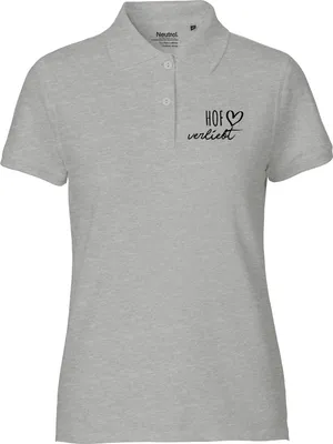 Produktbild von Huuraa Damen Polo Shirt Hof verliebt S Sport Grey Bio Baumwolle Fairtrade Poloshirt Geschenkidee