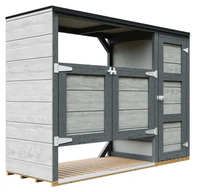 Immagine prodotto di Casetta da giardino per bidoni spazzatura 2x240L – Copri bidoni spazzatura esterno con porte  – Timbela M981A-TUNDRA CAVERN