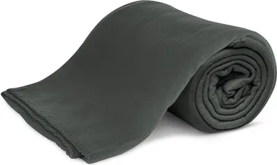 Produktbild von KiGATEX Polar-Fleecedecke ca. 130x160 cm ca. 420g pflegeleicht mit Zierstichrand und Antipilling Farbe grau