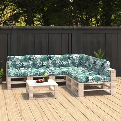 Produktbild von PUEAZU Palettensofa-Auflagen 7 Stk. Blattmuster - Gartenmöbelauflagen &78499