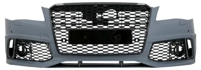 Imagen del producto de Parachoques delantero para Audi A8 D4 4H, modelo 2010-2013, con parrilla de refrigeración de estilo RS, sensores de estacionamiento (PDC), sensor de lluvia (SRA), y tapa para control de crucero adaptativo (ACC).