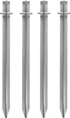 Produktbild von T-Hering 4 Stk. 40 cm aus Metall für harte Böden - extra starker Zelthering aus verzinktem Stahl - stabiler Erdnagel für Zelt, Pavillon, Camping, Bodenanker, Outdoor