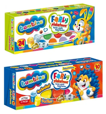 Zdjęcie produktu dla Farby Plakatowe 24Kol/10Ml. Bambino 2885 A'5
