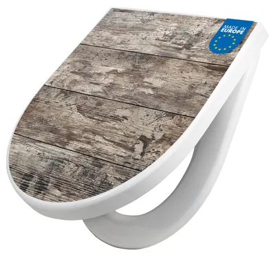 Produktbild von WC Sitz mit Absenkautomatik D Form Motiv Alte Planken [TDW3 11491]
