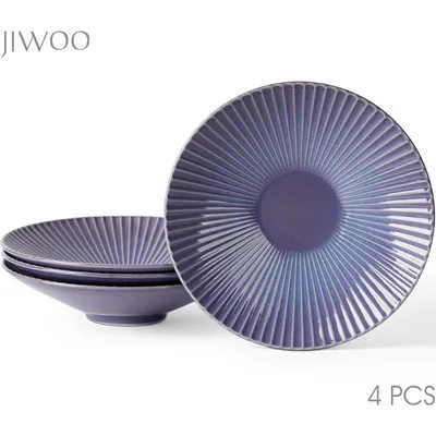 Produktbild von Teller set 4er Ø24,8 cm Speiseteller Pastateller Frühstücksteller für 4 Personen Keramik Japanischer Stil Teller Mikrowellen- und Spülmaschinenfest